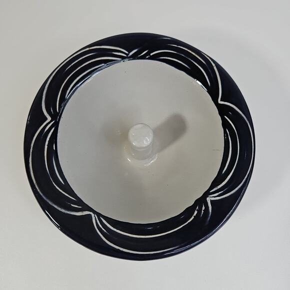 Apple Baker Other - Original Apple Baker Pottery Baking Dish Blue Cream Round 6.25 In Diameter